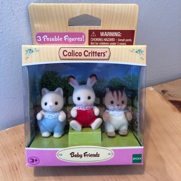 New Retired Calico Critters Baby Friends Kitten Bunny Chipmunk - Picture 2 of 12